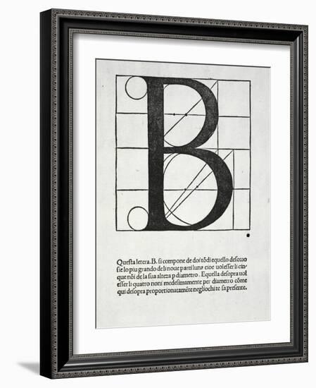 B, Illustration from 'Divina Proportione' by Luca Pacioli (C.1445-1517)-Leonardo da Vinci-Framed Giclee Print