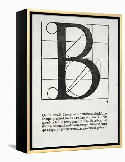 B, Illustration from 'Divina Proportione' by Luca Pacioli (C.1445-1517)-Leonardo da Vinci-Framed Premier Image Canvas