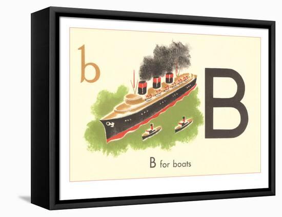 B is for Boats-null-Framed Stretched Canvas