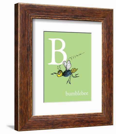 B is for Bumblebee (green)-Theodor (Dr. Seuss) Geisel-Framed Art Print