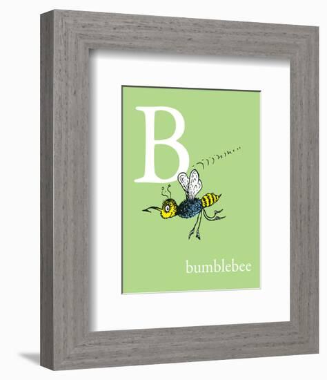 B is for Bumblebee (green)-Theodor (Dr. Seuss) Geisel-Framed Art Print