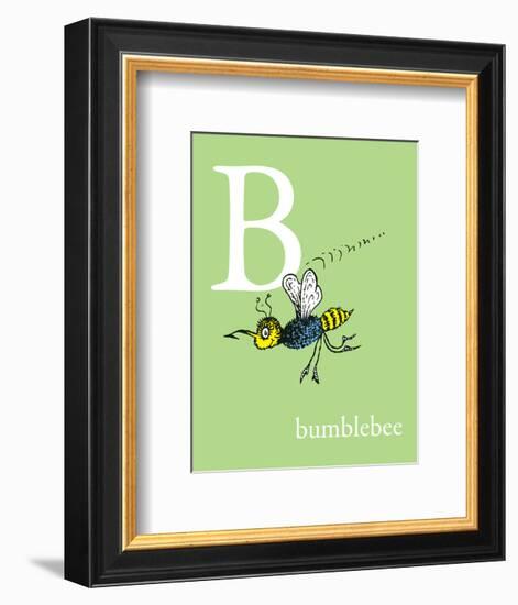 B is for Bumblebee (green)-Theodor (Dr. Seuss) Geisel-Framed Art Print