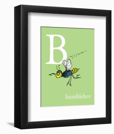 B is for Bumblebee (green)-Theodor (Dr. Seuss) Geisel-Framed Art Print