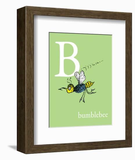 B is for Bumblebee (green)-Theodor (Dr. Seuss) Geisel-Framed Art Print