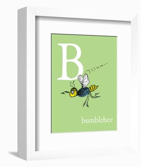 B is for Bumblebee (green)-Theodor (Dr. Seuss) Geisel-Framed Art Print