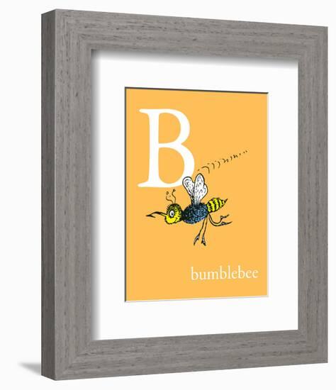 B is for Bumblebee (orange)-Theodor (Dr. Seuss) Geisel-Framed Art Print