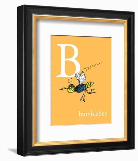 B is for Bumblebee (orange)-Theodor (Dr. Seuss) Geisel-Framed Art Print