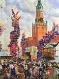 Easter Market at the Moscow Kremlin, 1917-B. M. Kustodiev-Framed Giclee Print