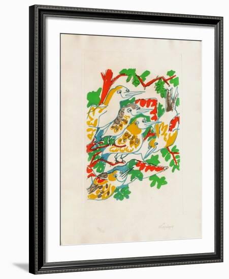 B - Oiseaux dans le feuillage II-Charles Lapicque-Framed Limited Edition