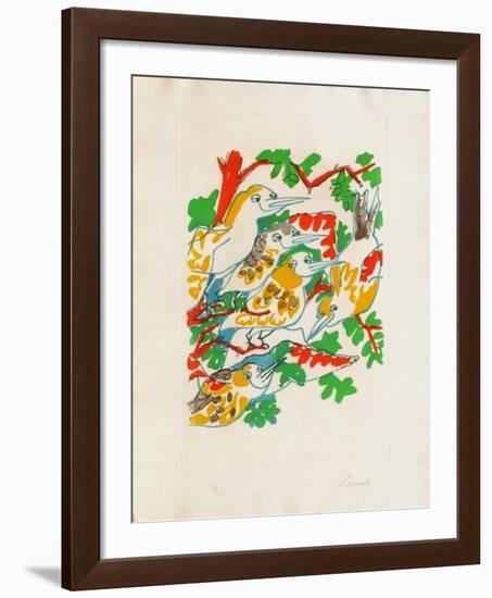 B - Oiseaux dans le feuillage II-Charles Lapicque-Framed Limited Edition