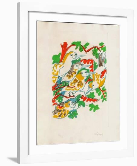 B - Oiseaux dans le feuillage II-Charles Lapicque-Framed Limited Edition