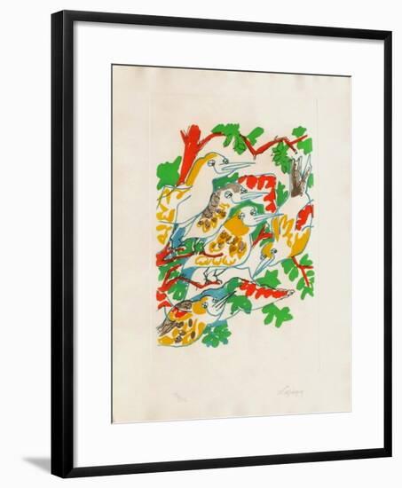 B - Oiseaux dans le feuillage II-Charles Lapicque-Framed Limited Edition