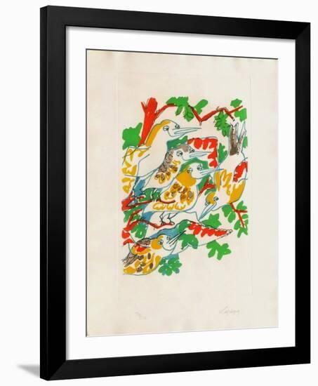 B - Oiseaux dans le feuillage II-Charles Lapicque-Framed Limited Edition