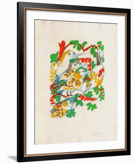 B - Oiseaux dans le feuillage II-Charles Lapicque-Framed Limited Edition