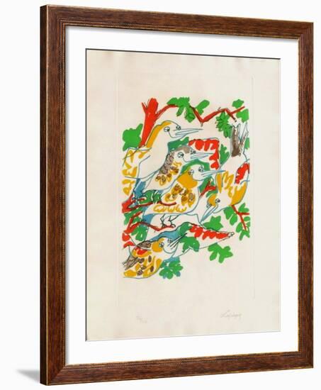 B - Oiseaux dans le feuillage II-Charles Lapicque-Framed Limited Edition