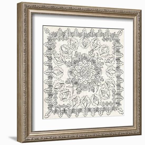 B&W Batik Rosette I-Chariklia Zarris-Framed Art Print
