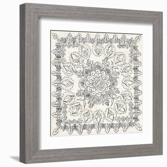 B&W Batik Rosette I-Chariklia Zarris-Framed Art Print