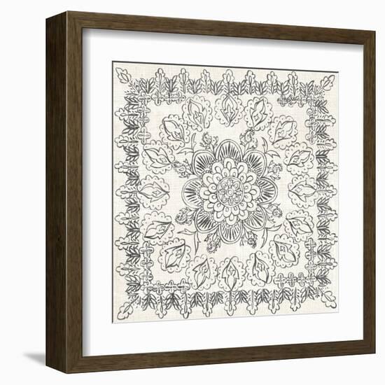 B&W Batik Rosette I-Chariklia Zarris-Framed Art Print