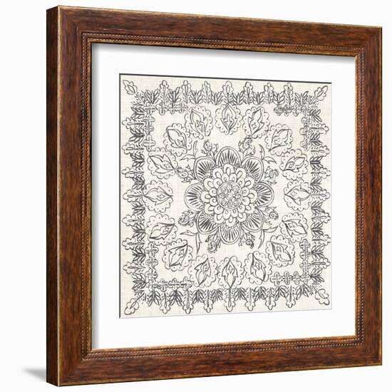 B&W Batik Rosette I-Chariklia Zarris-Framed Art Print