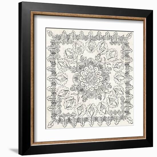 B&W Batik Rosette I-Chariklia Zarris-Framed Art Print