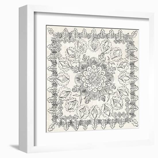 B&W Batik Rosette I-Chariklia Zarris-Framed Art Print