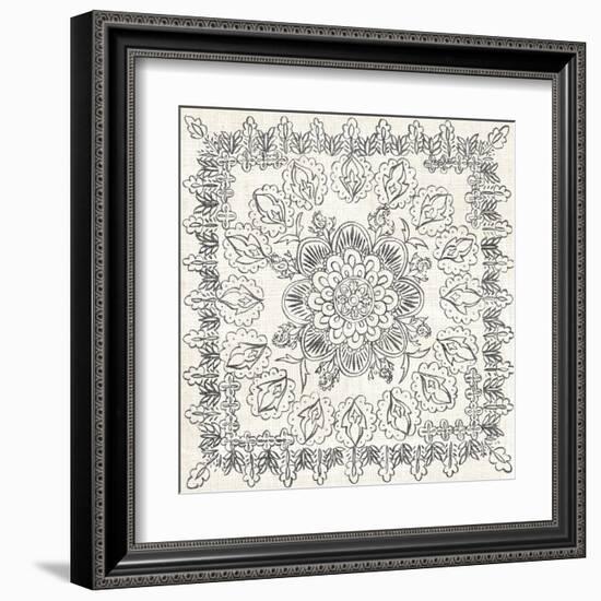 B&W Batik Rosette I-Chariklia Zarris-Framed Art Print