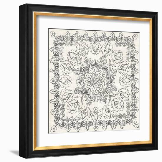 B&W Batik Rosette I-Chariklia Zarris-Framed Art Print