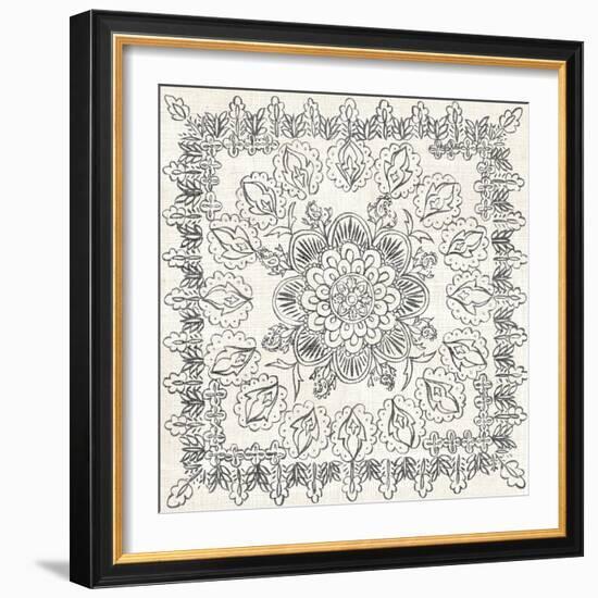 B&W Batik Rosette I-Chariklia Zarris-Framed Art Print