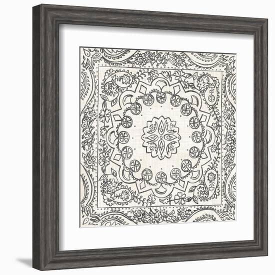 B&W Batik Rosette II-Chariklia Zarris-Framed Art Print