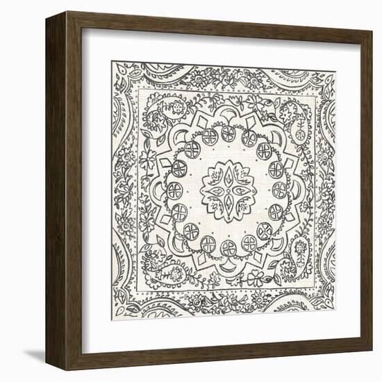 B&W Batik Rosette II-Chariklia Zarris-Framed Art Print