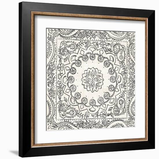 B&W Batik Rosette II-Chariklia Zarris-Framed Art Print