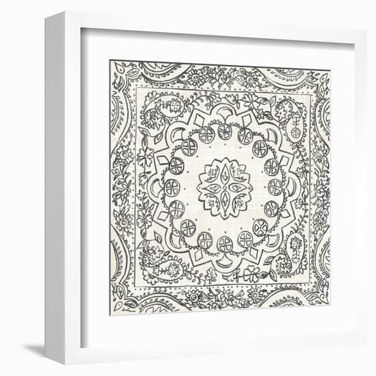 B&W Batik Rosette II-Chariklia Zarris-Framed Art Print