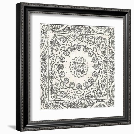 B&W Batik Rosette II-Chariklia Zarris-Framed Art Print