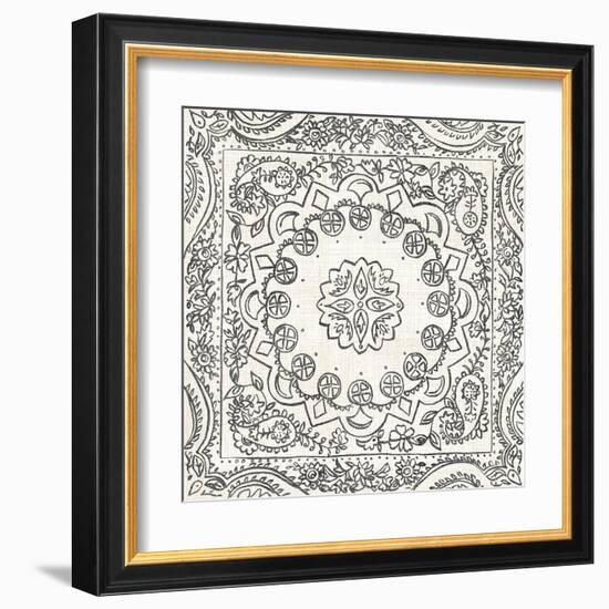 B&W Batik Rosette II-Chariklia Zarris-Framed Art Print