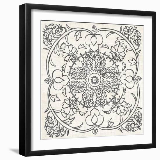 B&W Batik Rosette IV-Chariklia Zarris-Framed Art Print