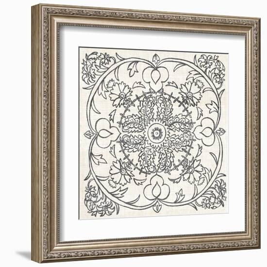 B&W Batik Rosette IV-Chariklia Zarris-Framed Art Print