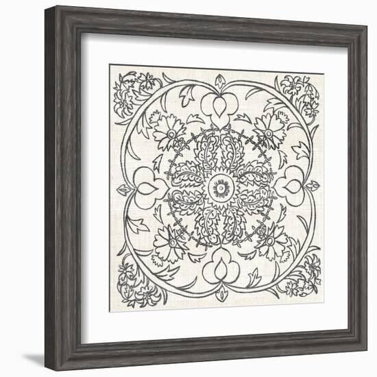 B&W Batik Rosette IV-Chariklia Zarris-Framed Art Print