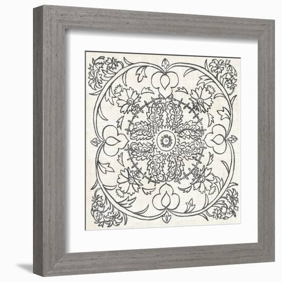 B&W Batik Rosette IV-Chariklia Zarris-Framed Art Print