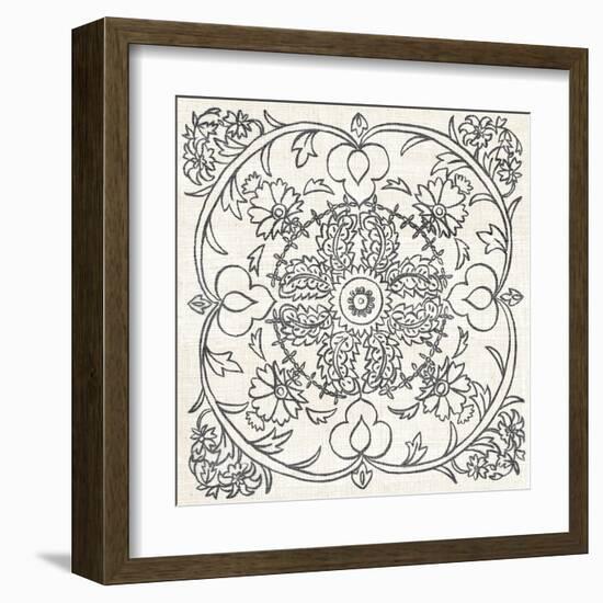 B&W Batik Rosette IV-Chariklia Zarris-Framed Art Print