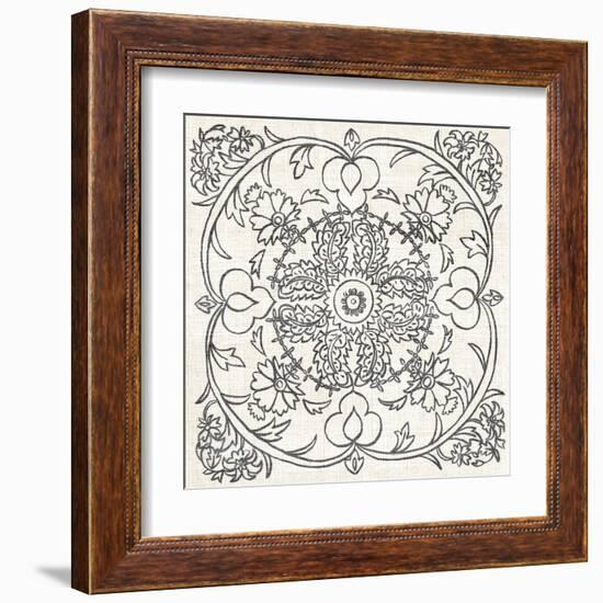 B&W Batik Rosette IV-Chariklia Zarris-Framed Art Print