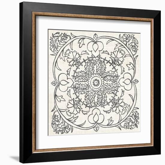 B&W Batik Rosette IV-Chariklia Zarris-Framed Art Print