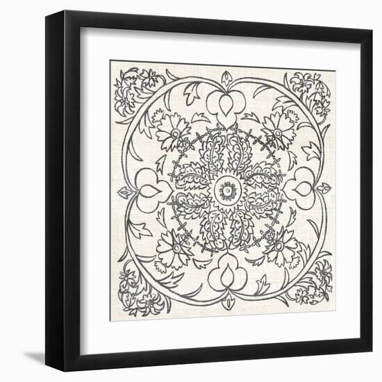 B&W Batik Rosette IV-Chariklia Zarris-Framed Art Print