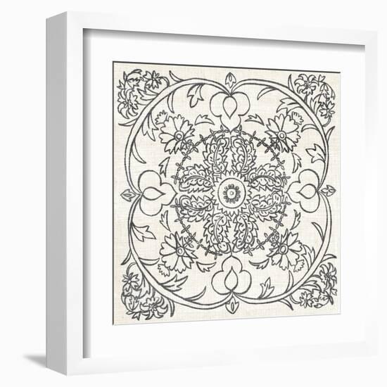 B&W Batik Rosette IV-Chariklia Zarris-Framed Art Print