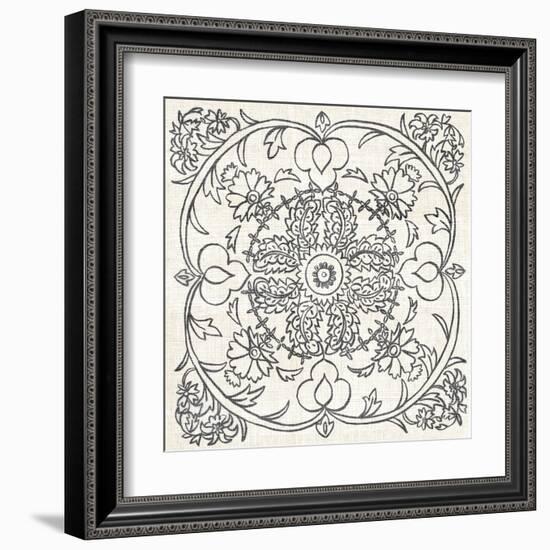 B&W Batik Rosette IV-Chariklia Zarris-Framed Art Print