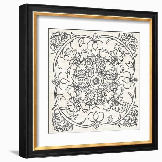 B&W Batik Rosette IV-Chariklia Zarris-Framed Art Print