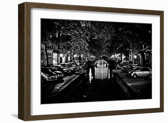 B&W Canal at Night I-Erin Berzel-Framed Photographic Print