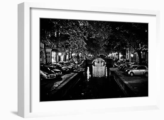 B&W Canal at Night I-Erin Berzel-Framed Photographic Print