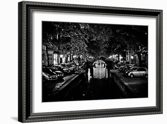 B&W Canal at Night I-Erin Berzel-Framed Photographic Print