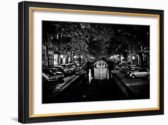 B&W Canal at Night I-Erin Berzel-Framed Photographic Print