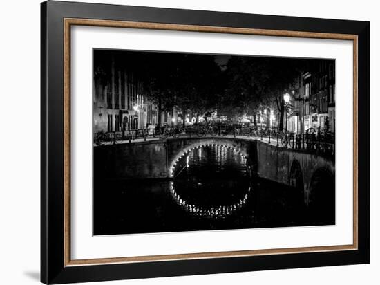 B&W Canal at Night II-Erin Berzel-Framed Photographic Print
